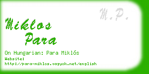 miklos para business card