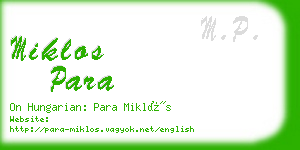 miklos para business card